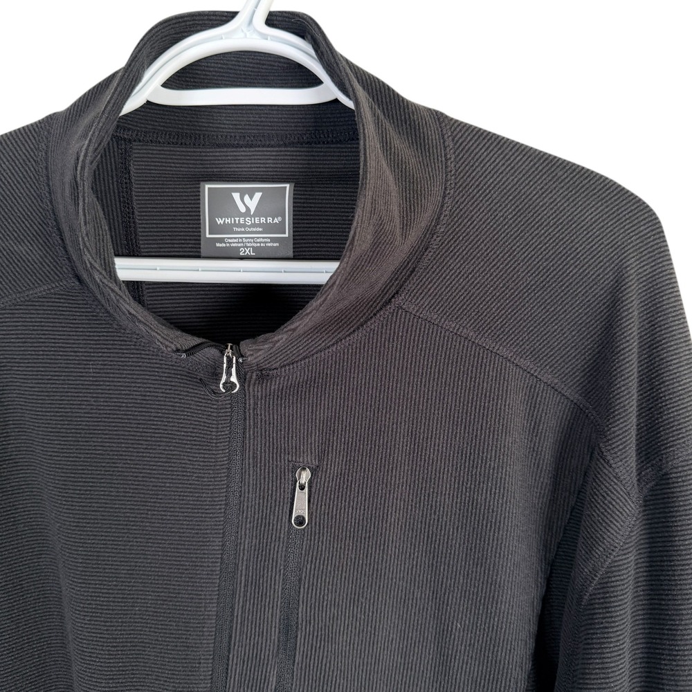 White Sierra 1/4 Zip Pullover‎ Mens 2XL Black Ribbed Chest Pocket Outdoors
